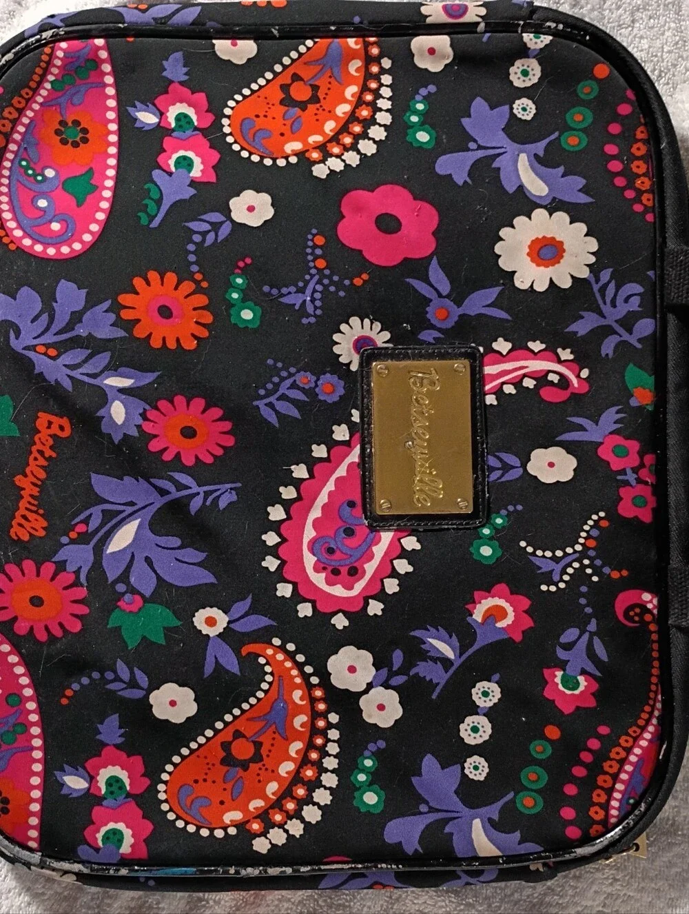 Betsey Johnson Black Paisley Floral Laptop Bag